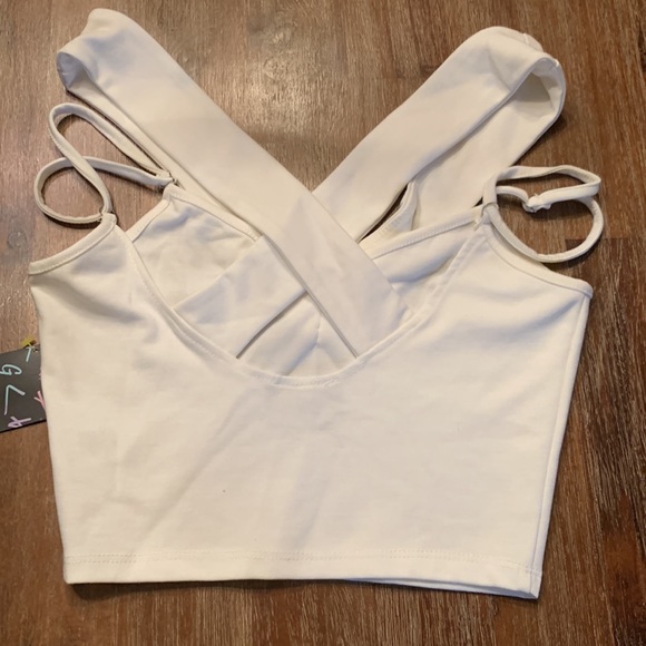 Nasty gal white crop top size xs nwt - Picture 2 of 2